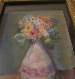 petit cadre peinture pot fleurs