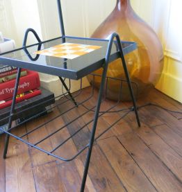 Lampadaire porte revue 60s 70s métal &amp; céramique RARE