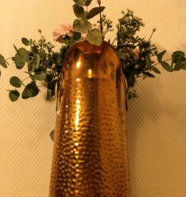 Pot à charbon cuivre &amp; céramique 