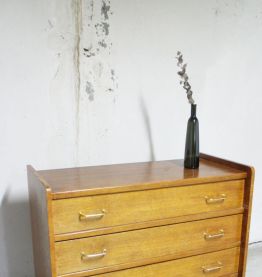 Commode scandinave vintage camel pieds compas 60's