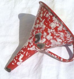  entonnoir ancien en acier émaillé, vintage