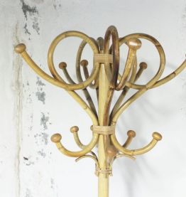 Grand Portemanteau vintage perroquet en rotin 