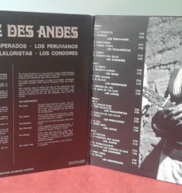 Vinyle 33T: Musique des Andes.