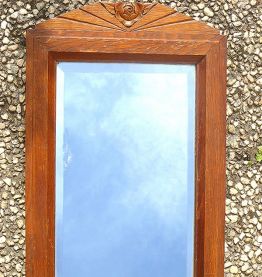 miroir  en  bois , biseauté, vintage