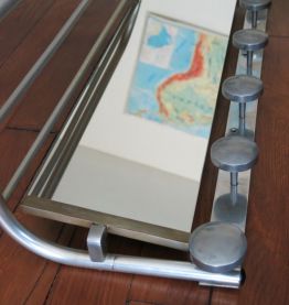 Ancien vestiaire porte manteau miroir aluminium