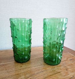 Paire de vases bullés "Bambou" 