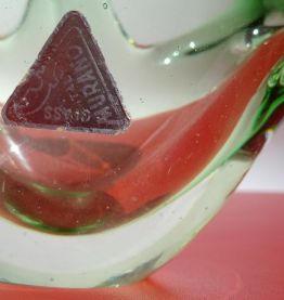 Superbe coupe corbeille vide-poches en verre Murano 