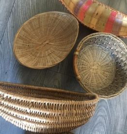 lot de 4 panières corbeilles vintage 