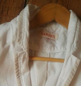 Veste/Blazer lin/coton blanc cassé, doublée, T. 36 Camaïeu