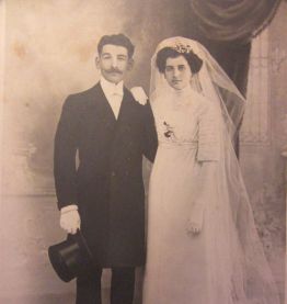 Photo mariage couple 1900 Belle Epoque Odinot Nancy
