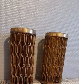 photophores bougeoirs style moucharabieh en laiton et verre 