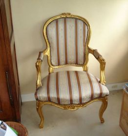 Magnifique salon style louis XV doré 1banquette 2 fauteuils