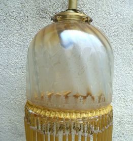 suspension , lampe pampilles de verre 