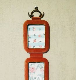 Cadre velours vieux rose