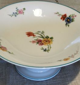 Compotier ancien motif fleurs