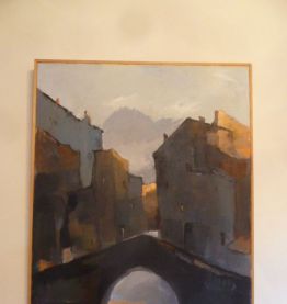 Huile sur toile "Pont à Venise" 75 cm x 94 cm