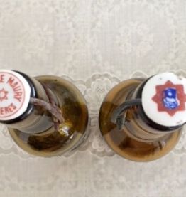 2 bouteilles Brasserie verre ambré