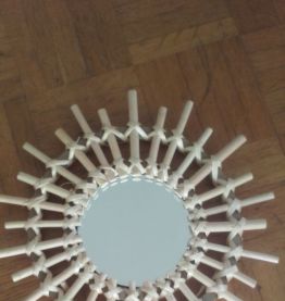 Trois miroirs soleil en rotin 