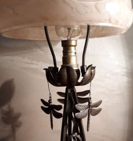 grande lampe art deco  aux libelules  