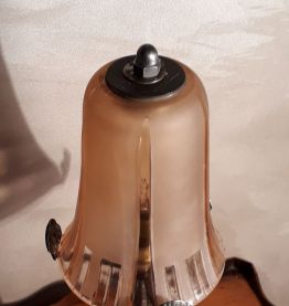 lampe fer forgee de bureau art deco verre 