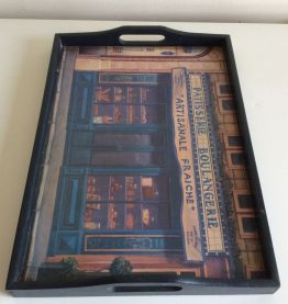 Plateau de service en bois style vintage