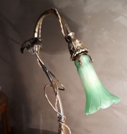 grande lampe art nouveau laiton et bronze