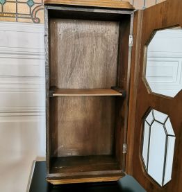 Vitrine horloge bois et verre 