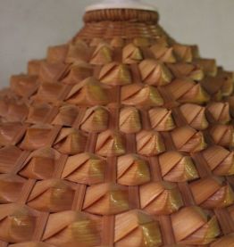 Suspension vintage en osier 