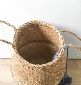 Panier de rangement feuilles de palmier tressées 