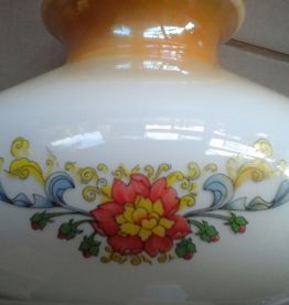 Opaline blanche / marron clair années  50/60