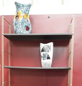 ÉTAGÈRE MURALE VINTAGE 1950 / 60 / 70 MÉTAL BRUN FONCÉ / DOR