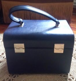 Vanity case vintage bleu marine