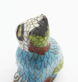 Statuette chat cloisonné