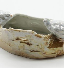 Petit pot en céramique avec oiseaux