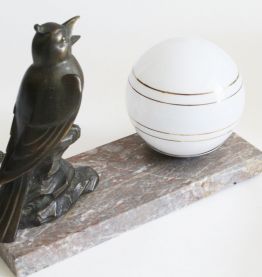 Lampe en marbre oiseau art deco