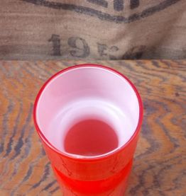 Joli vase en verre soufflé orange - Années 70