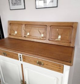 Porte manteaux chêne massif, patères laiton 