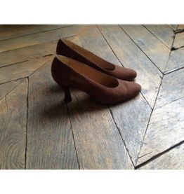 Escarpin Divina nubuck camel années 90