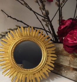 Miroir soleil bois 1950’s 20cm