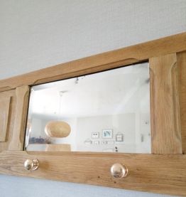 Porte manteaux en chêne miroir biseauté