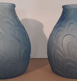 duo de vases Sars art déco bleu