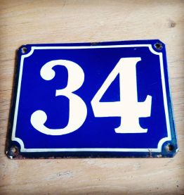 Plaque émaillée numéro de rue 