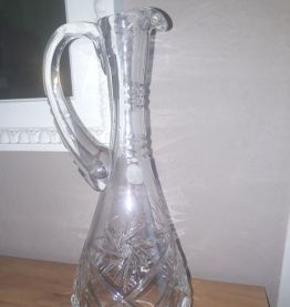 Carafe vintage, cristal véritable, taillé main