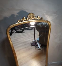 grand miroir cisele 1900 au mercure patine d