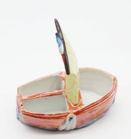 Salière en céramique bateau vintage