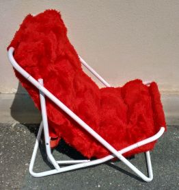 Fauteuil pliable années 70 fausse fourrure