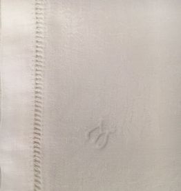Nappe lin blanche et 6 serviettes lin monogrammées 1,92m x1,