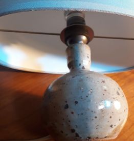 petit lampe de chevet  pied terre cuite vernisser 1970 avec 
