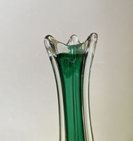 Green crystal vase