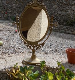 miroir psyche bronze style louis XV vintage 